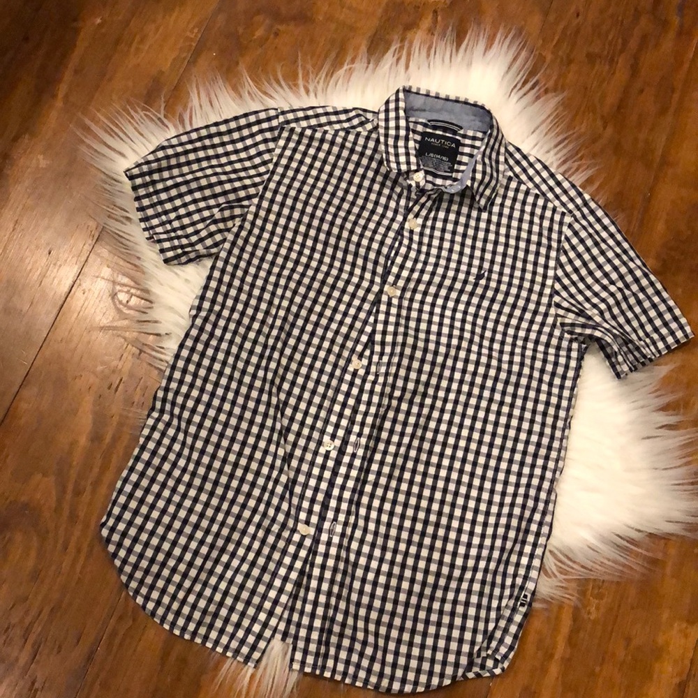 Patterned black/white Náutica short sleeve shirt